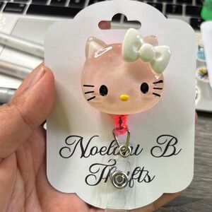 Cute Pink Cat Badge Reel